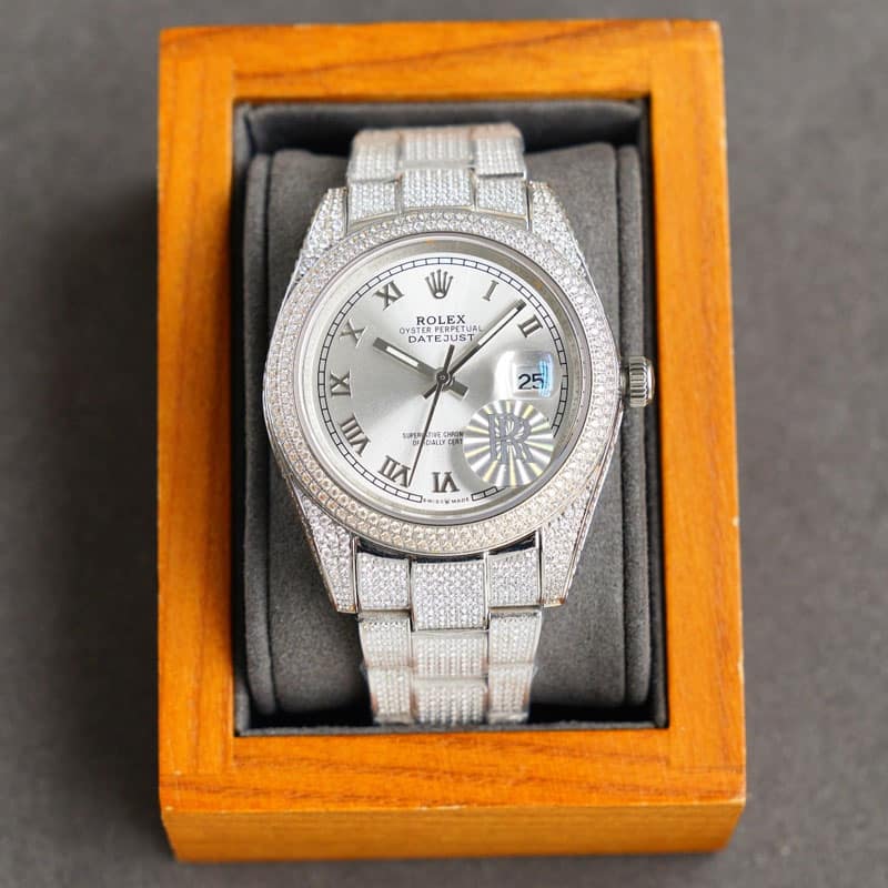 Rolex Datejust 41 Oystersteel White Roman Diamond