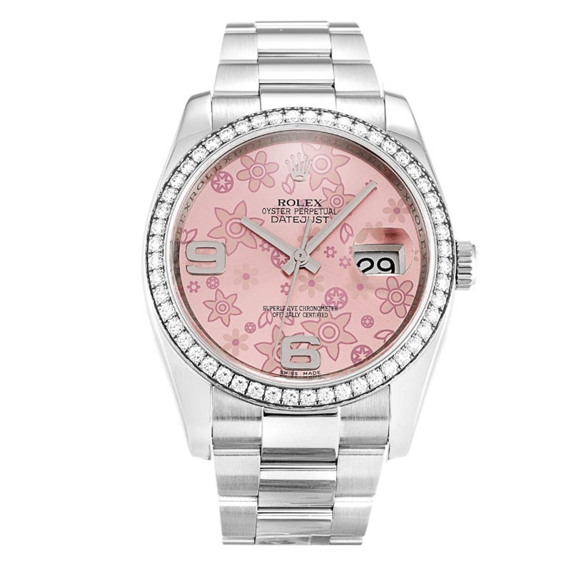 Rolex Datejust Pink Floral Dial 116244 Ladies 36MM
