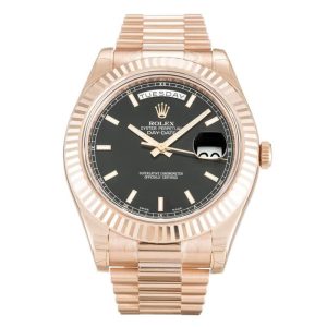 Rolex Day-Date II Black Dial 218235 Mens 41MM