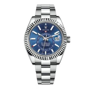 Rolex Sky-Dweller  Fluted Bezel Blue Dial Oyster 326934 Mens 42MM