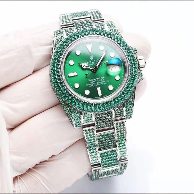 Rolex Datejust 41 Oystersteel Green Roman Diamond