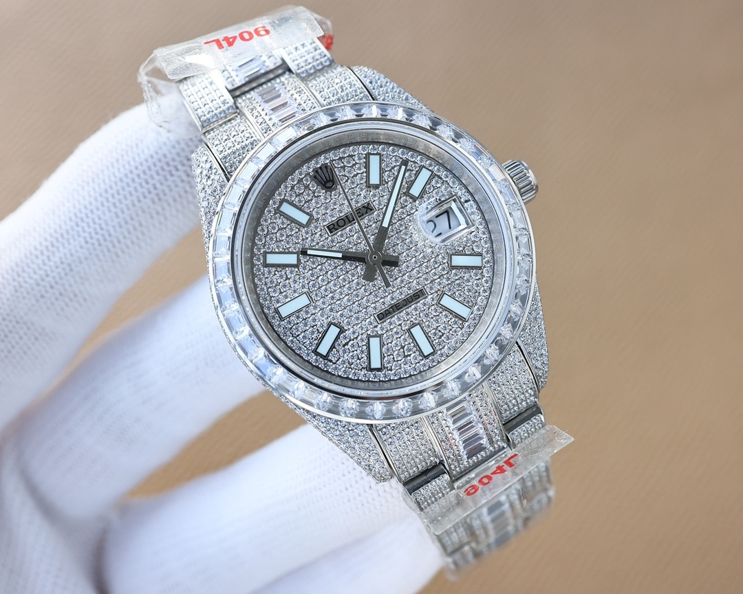 ROLEX ICED OUT DATEJUST WITH LUMINOUS MARKERS + OYSTER BAND