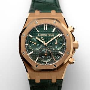 Audemars Piguet ROYAL OAK Chronograph 26240OR, ROSE GOLD, GREEN STRAP