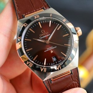 Omega Constellation Series Gold Black Disk Belt Men's Mechanical Watch