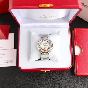 Cartier Balon Bleu 33mm Silver Stainless Steel Case Watch