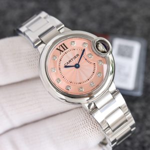 Cartier Balon Bleu 28mm Pink dial Lady Watch