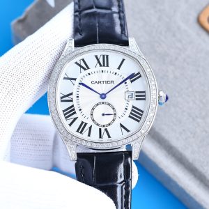 Cartier DRIVE DE CARTIER 40mm white Dail Blue Leather Strap Watch