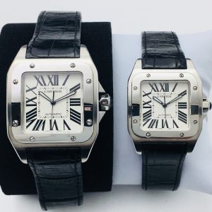 Cartier Santos Leather strap couple watch