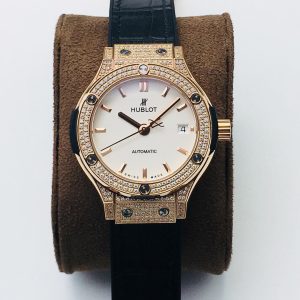 Hublot Classic Fusion Series 38MM Gold Diamond White Dial 38mm Women's Watch